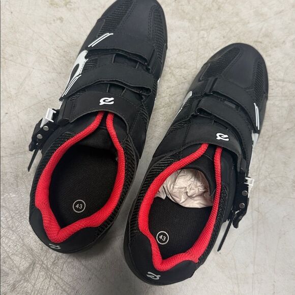 Black and Red Cycling Shoes PELOTON Barely Worn Size 43 - BOX - Mens Size 10 main image 5